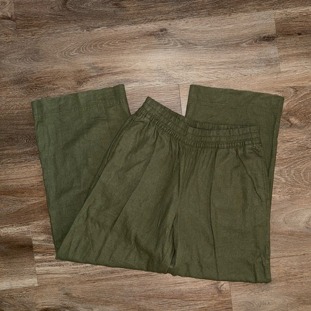 NWOT Olive Green Linen Pants